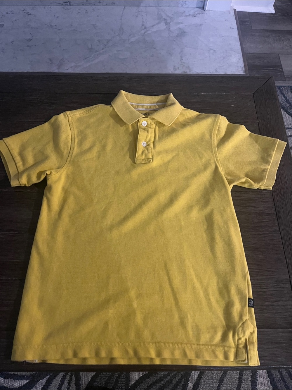 GAP Boys Yellow Polo Shirt with Two-Button Placket